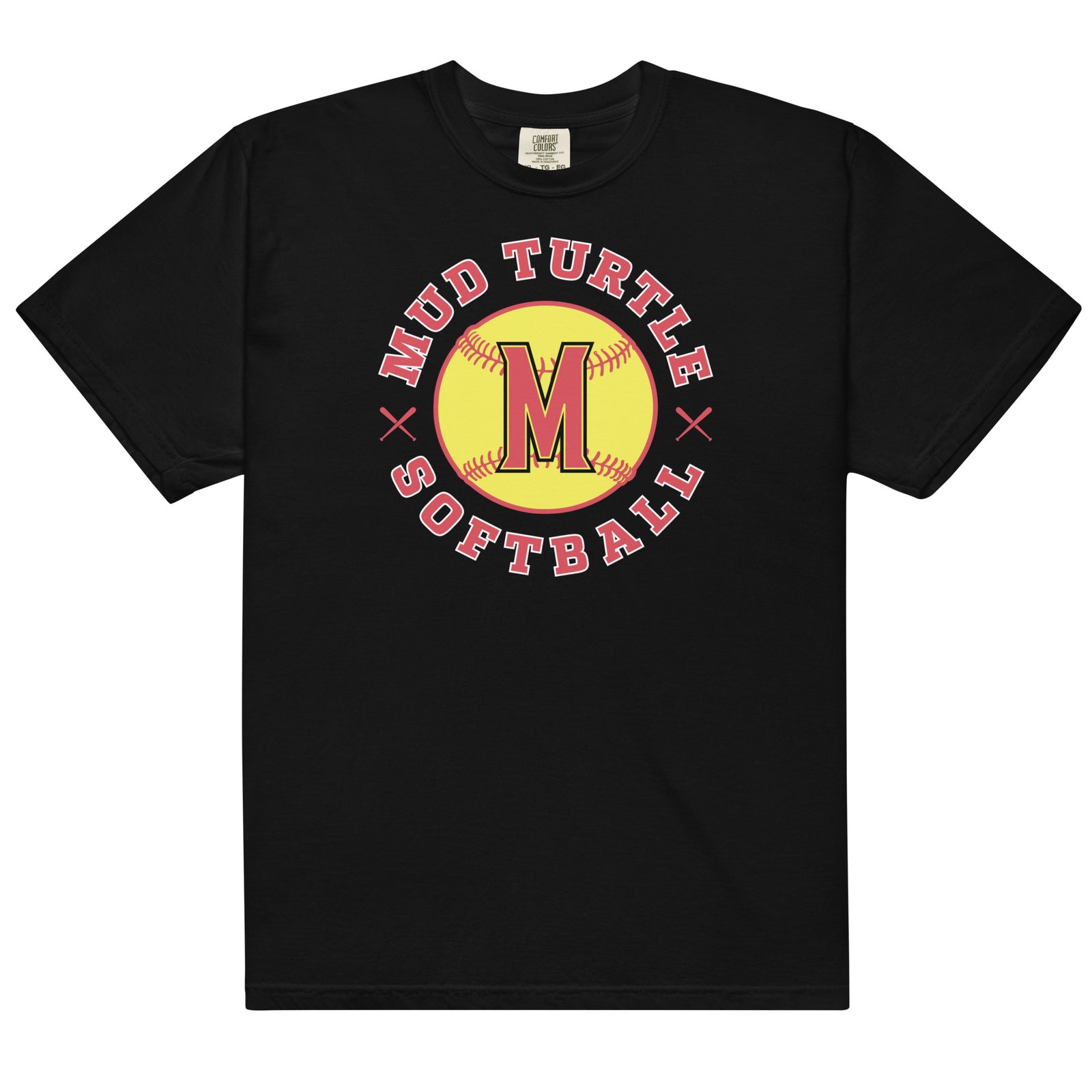 Mud Turtle Softball Mens Garment-Dyed Heavyweight T-Shirt