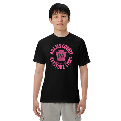 Keystone Stars Wrestling Club Pink Mens Garment-Dyed Heavyweight T-Shirt
