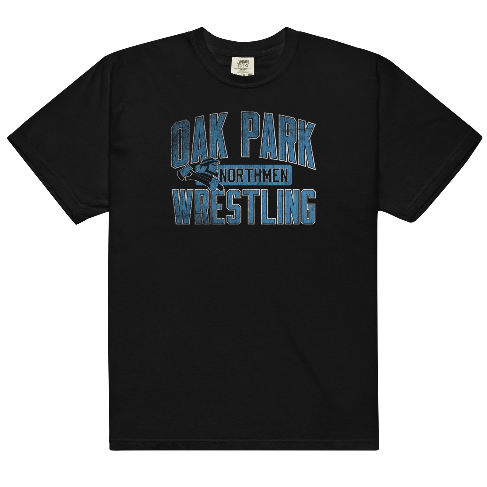 Oak Park Northmen Wrestling Mens Garment-Dyed Heavyweight T-Shirt