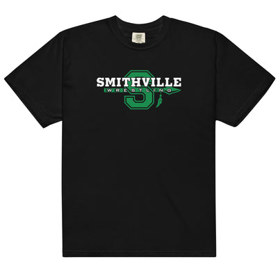 Smithville Wrestling Banner Mens Garment-Dyed Heavyweight T-Shirt
