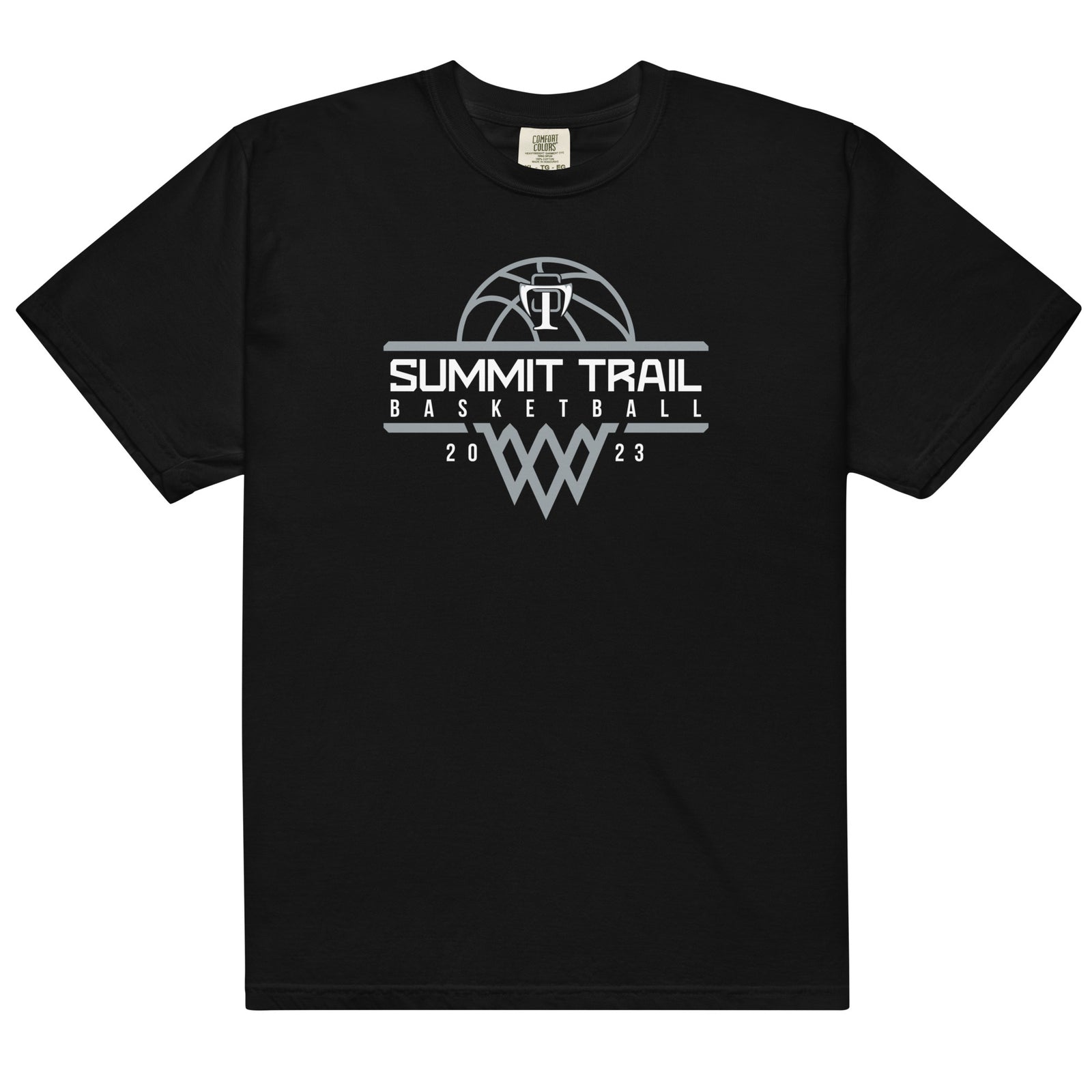 Summit Trail Middle School Basketball Mens Garment-Dyed Heavyweight T-Shirt