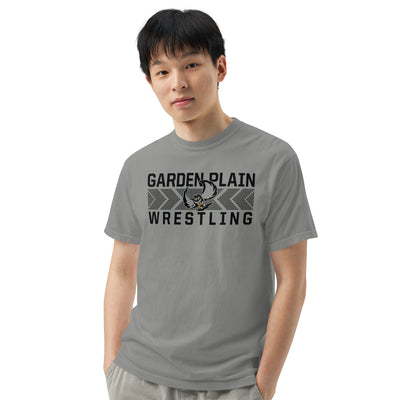 Garden Plain High School Wrestling Mens Garment-Dyed Heavyweight T-Shirt