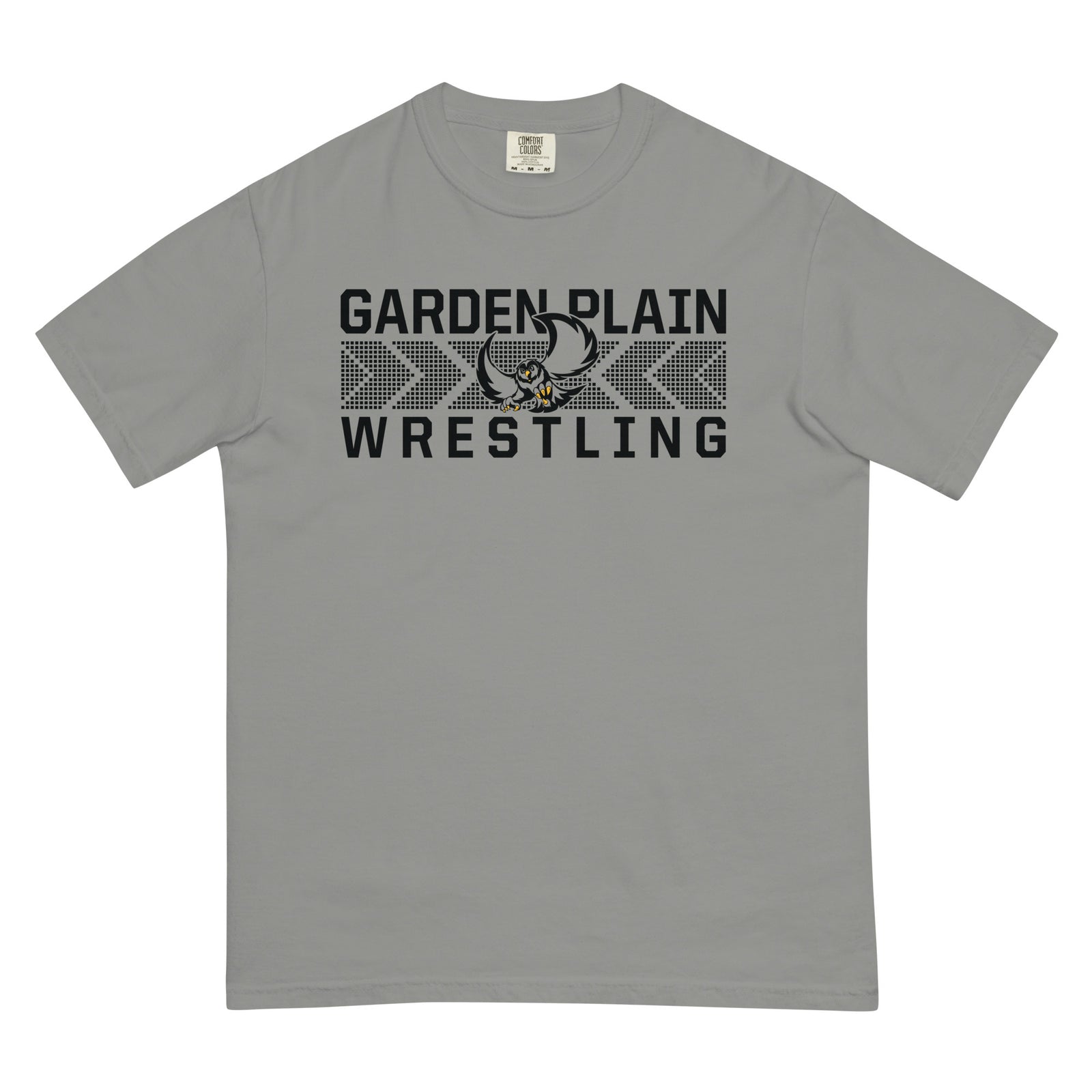 Garden Plain High School Wrestling Mens Garment-Dyed Heavyweight T-Shirt