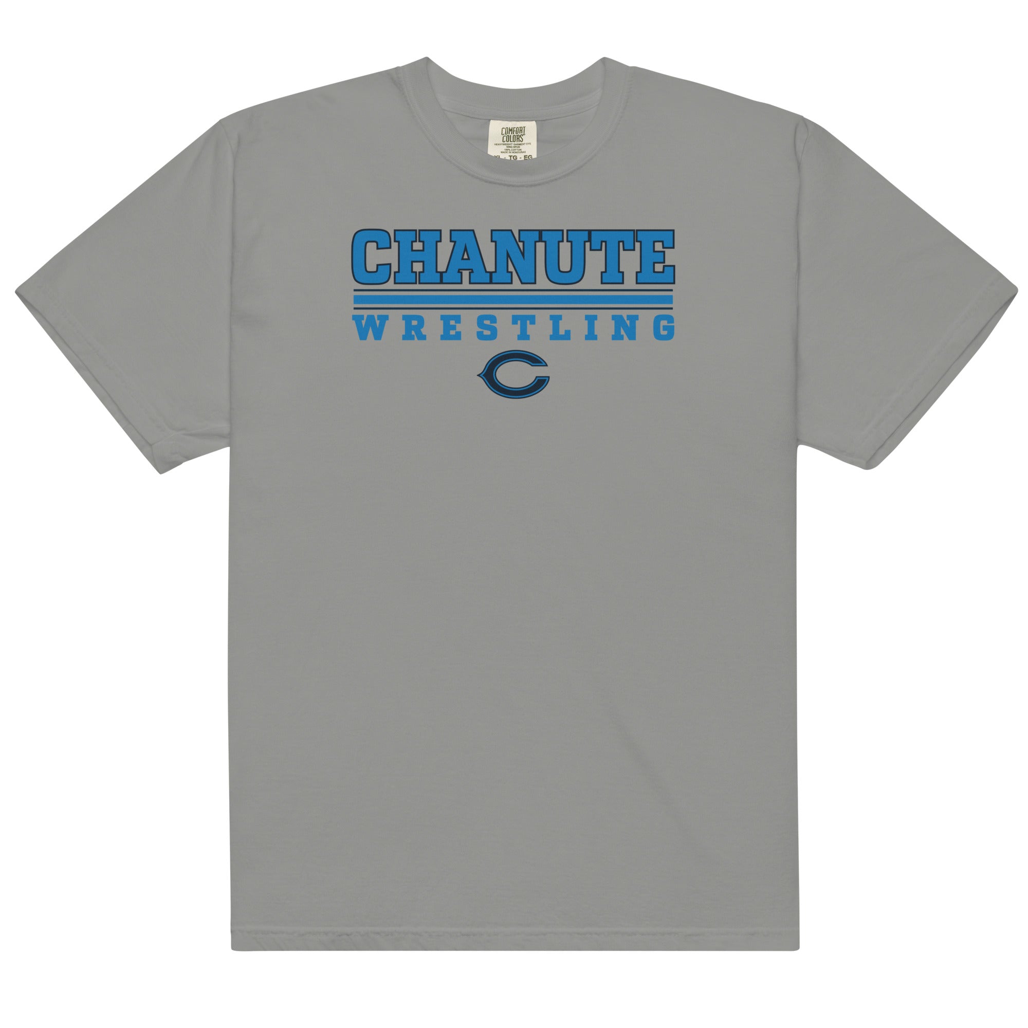 Chanute HS Wrestling Mens Garment-Dyed Heavyweight T-Shirt