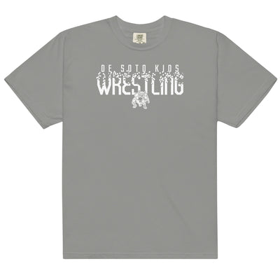 De Soto Kids Wrestling Grey Mens Garment-Dyed Heavyweight T-Shirt