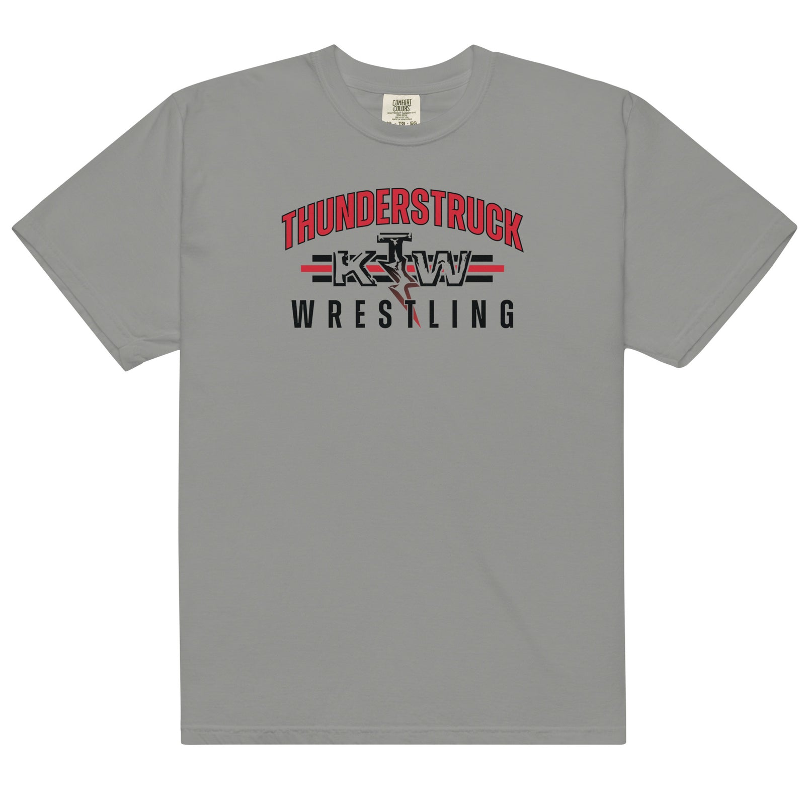 KTW Kansas Thunderstruck Wrestling Mens Garment-Dyed Heavyweight T-Shirt