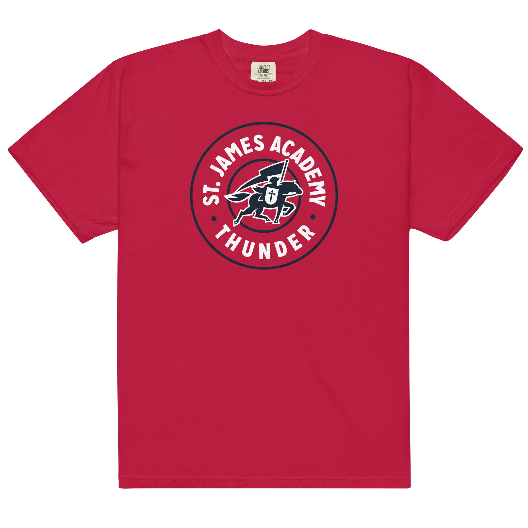 St. James Academy Cardinal Mens Garment-Dyed Heavyweight T-Shirt