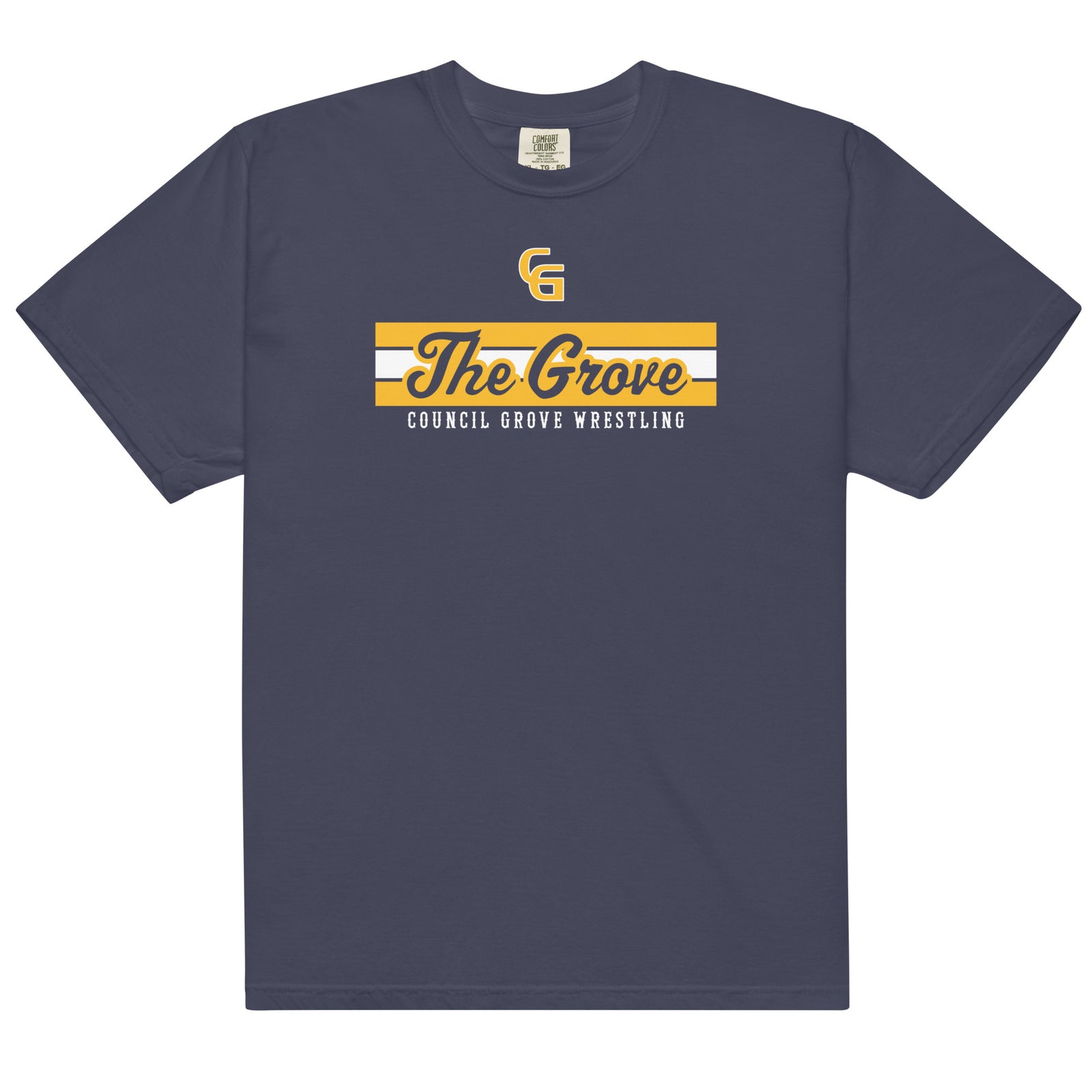 Council Grove Wrestling Mens Garment-Dyed Heavyweight T-Shirt