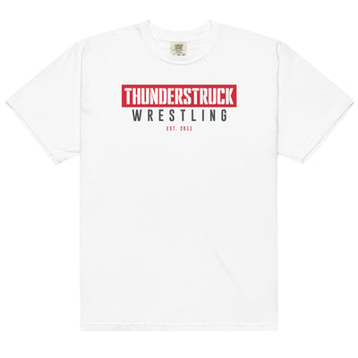Kansas Thunderstruck Wrestling Black/White Thunderstruck Mens Garment-Dyed Heavyweight T-Shirt