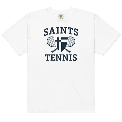 Saint Thomas Aquinas Tennis Mens Garment-Dyed Heavyweight T-Shirt