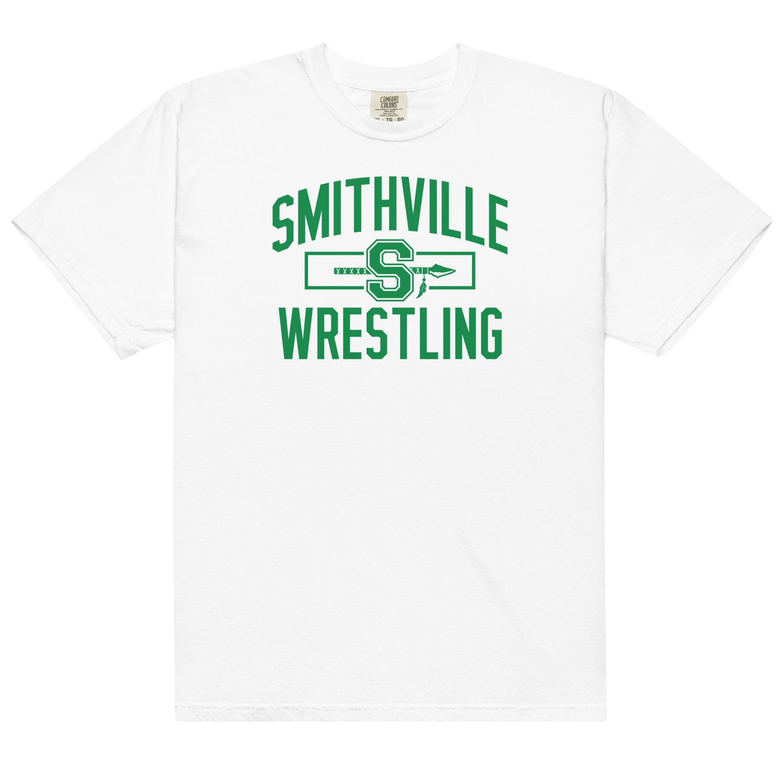 Smithville Wrestling Arch Mens Garment-Dyed Heavyweight T-Shirt