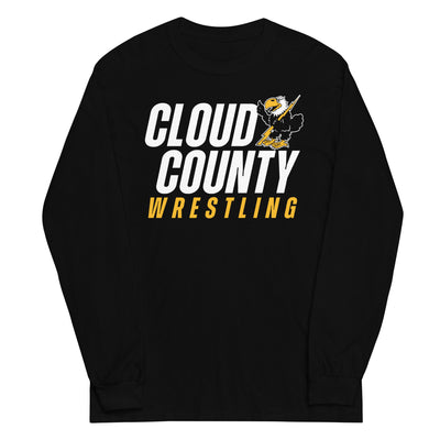 Cloud County CC Wrestling Mens Long Sleeve Shirt