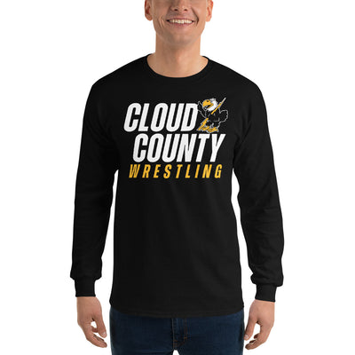 Cloud County CC Wrestling Mens Long Sleeve Shirt