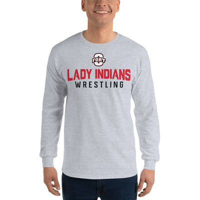 Fort Osage Wrestling Lady Indians  Mens Long Sleeve Shirt