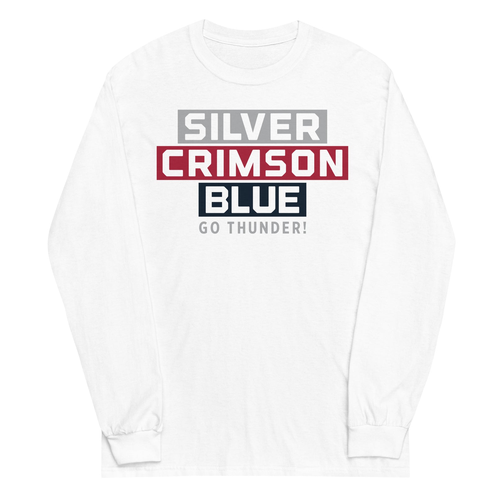 St. James Academy Silver, Crimson, Blue Men’s Long Sleeve Shirt