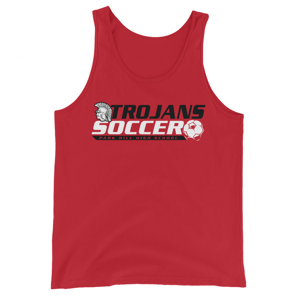 Park Hill Men's Trojans Soccer Red Unisex Tank Top