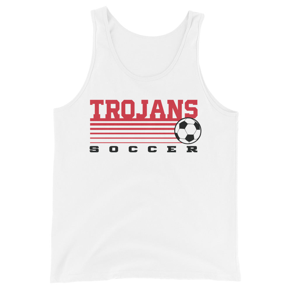 Park Hill Men's Trojans Soccer White Unisex Tank Top