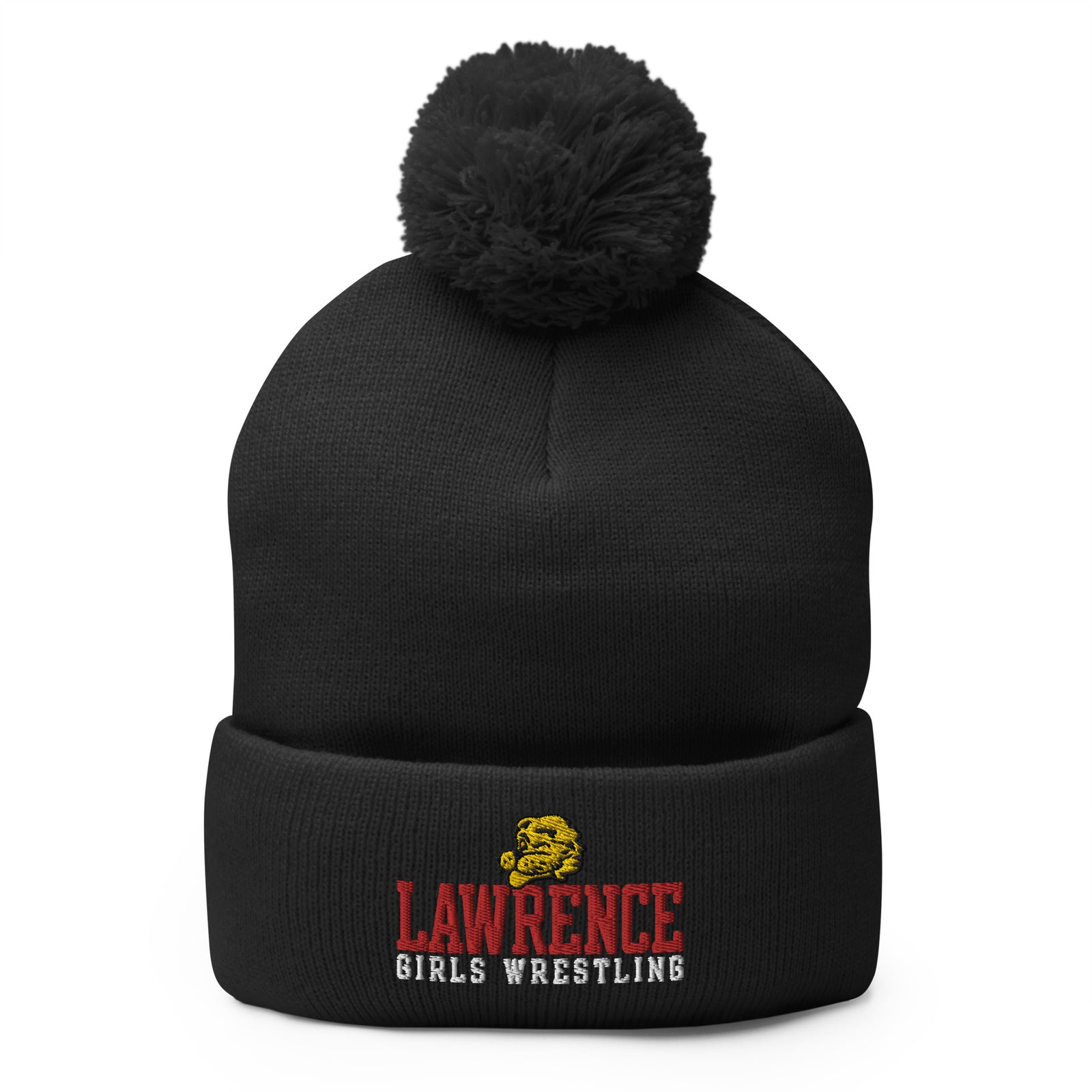 Lawrence Girls Wrestling  Pom-Pom Knit Cap