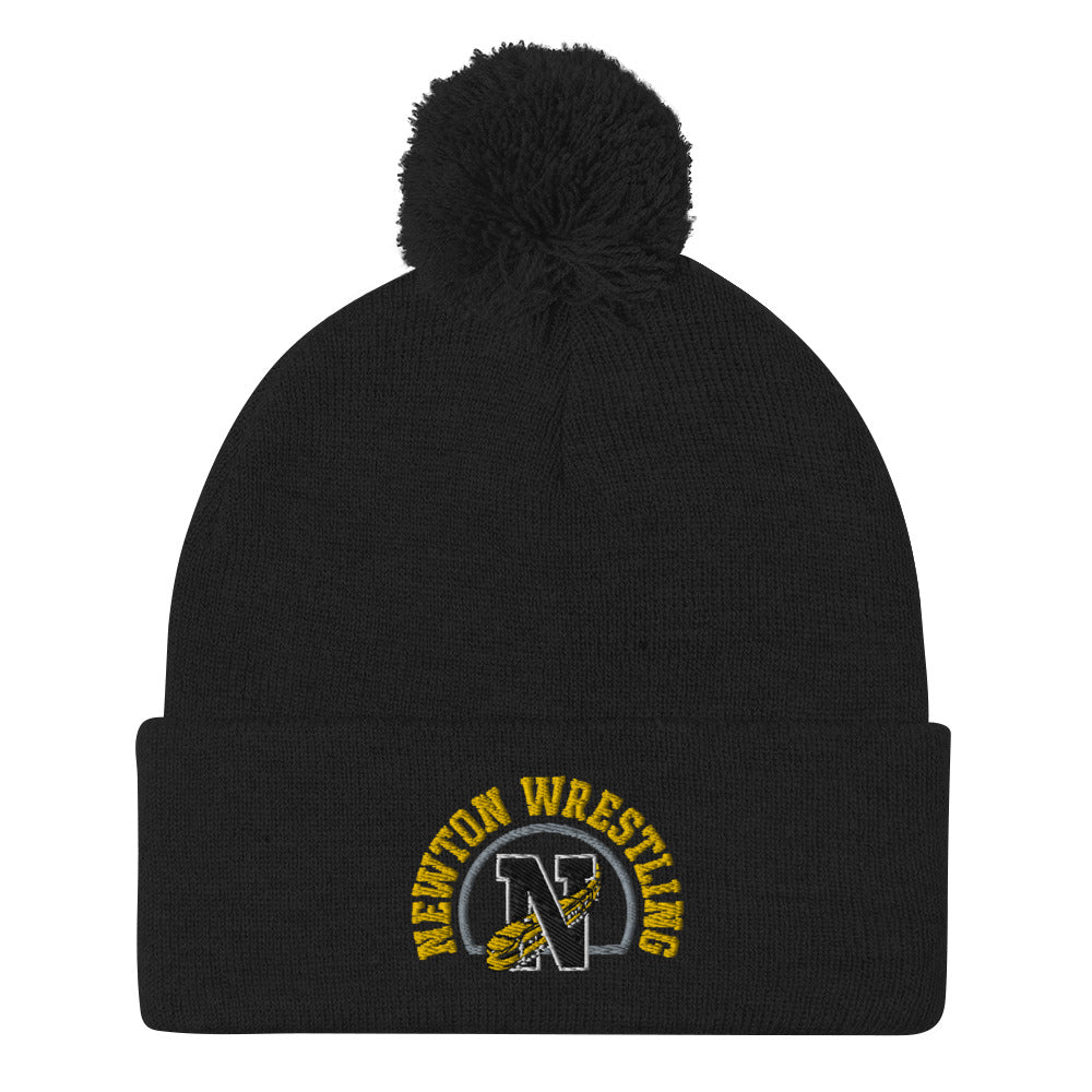 Newton High School Wrestling  Pom-Pom Knit Cap