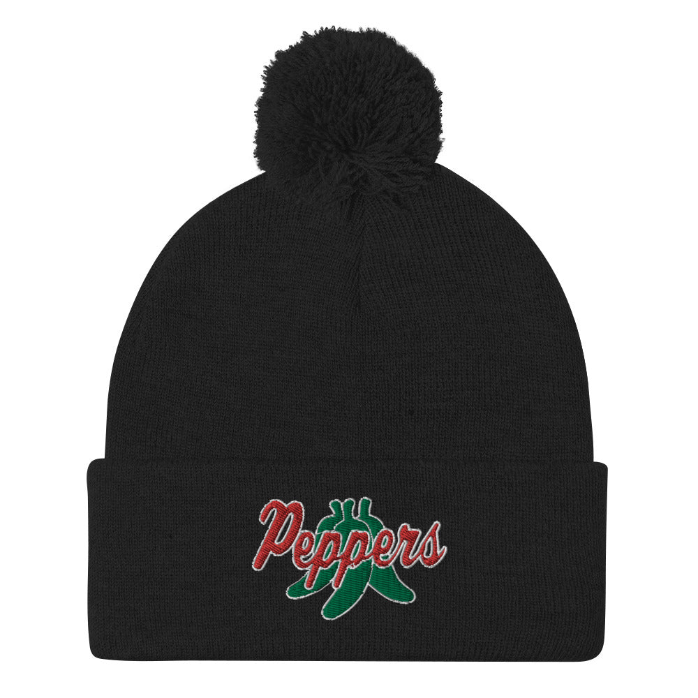 Peppers Softball Pom-Pom Beanie