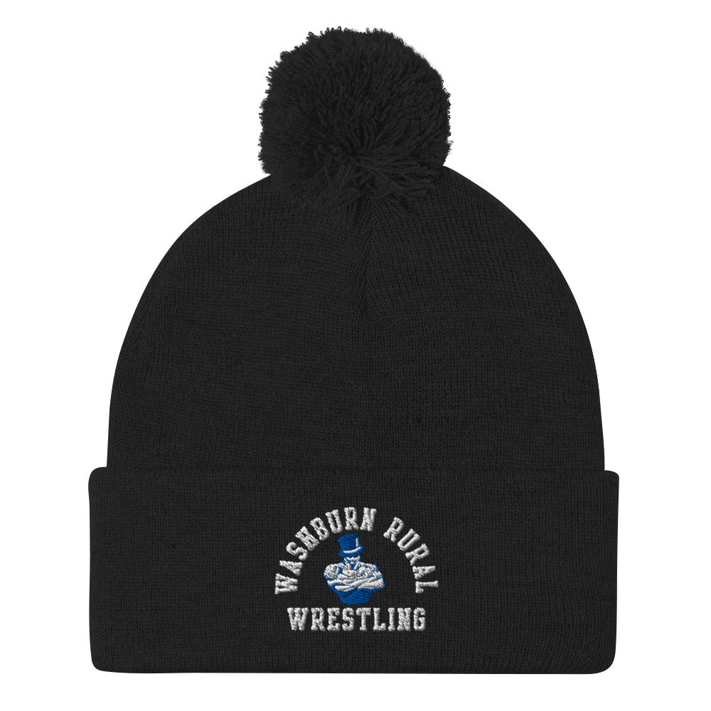 Washburn Rural Wrestling Pom-Pom Beanie