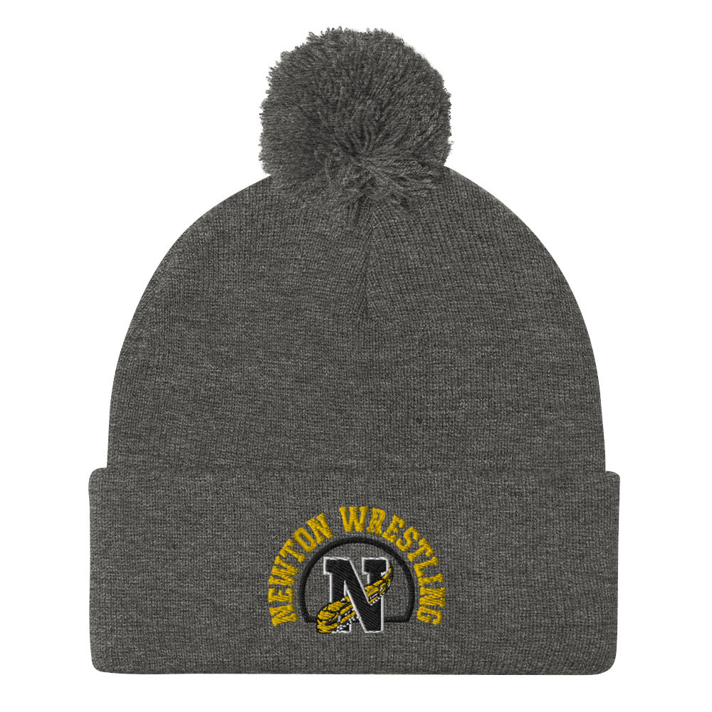 Newton High School Wrestling  Pom-Pom Knit Cap