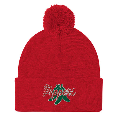 Peppers Softball Pom-Pom Beanie