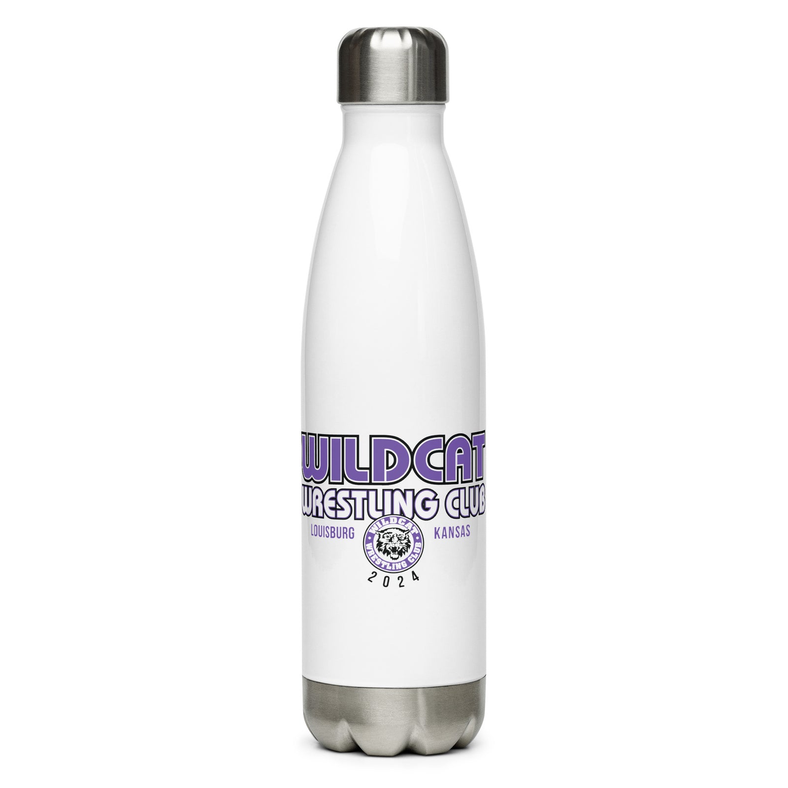 Wildcat Wrestling Club (Louisburg) Stainless Steel Water Bottle