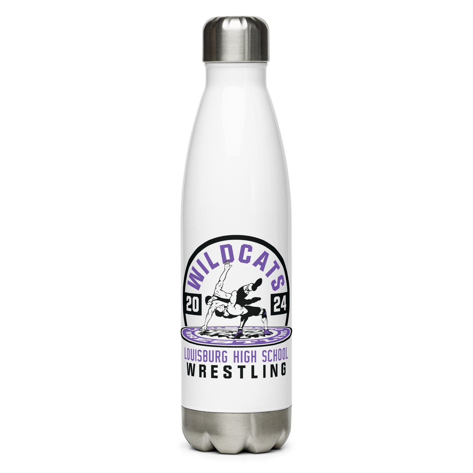 Louisburg High School Wrestling Stainless steel water bottle