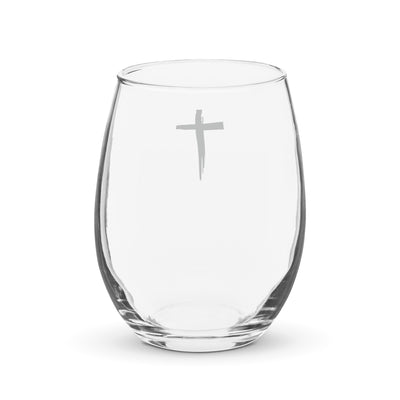 St. Stephen Lutheran Church Cross Only Stemless Wine Glass