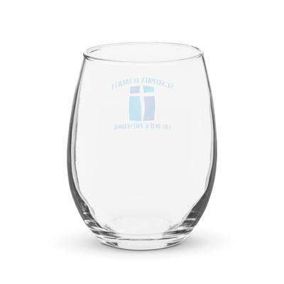 St. Stephen Lutheran Church Full Logo Stemless Wine Glass