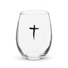 St. Stephen Lutheran Church Cross Only Stemless Wine Glass