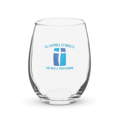 St. Stephen Lutheran Church Full Logo Stemless Wine Glass