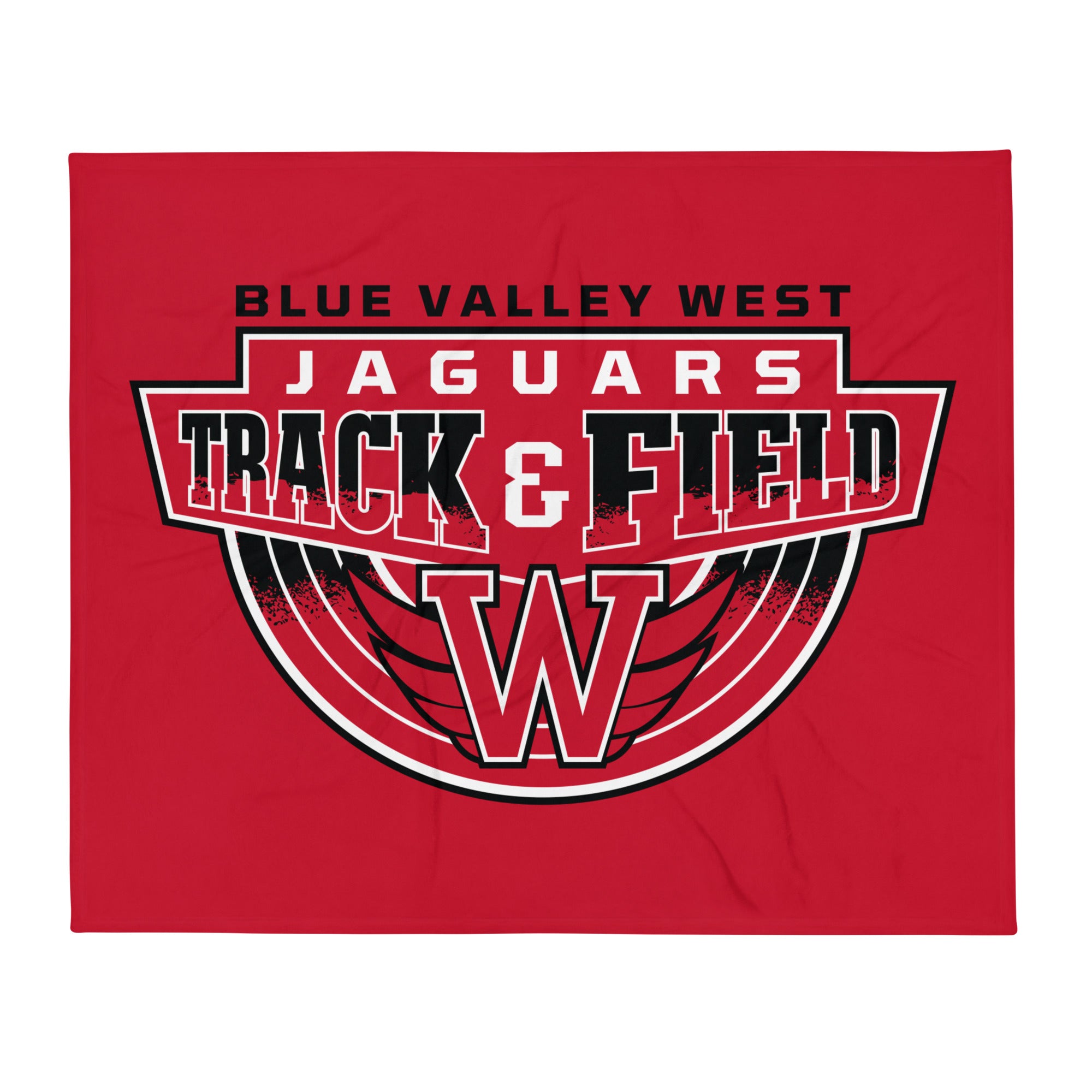 Blue Valley West Track & Field Throw Blanket 50 x 60