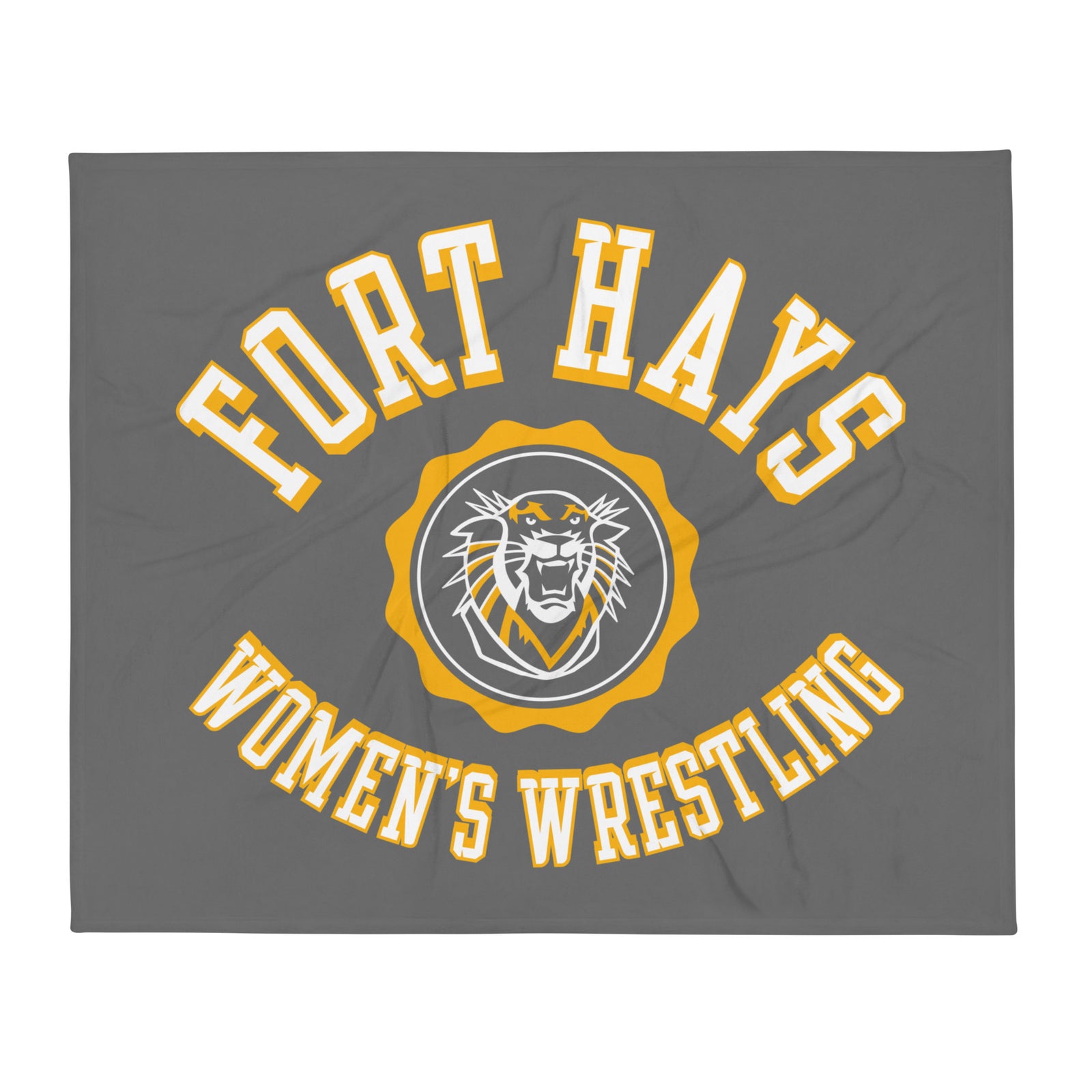 Fort Hays Women's Wrestling Grey Throw Blanket 50 x 60