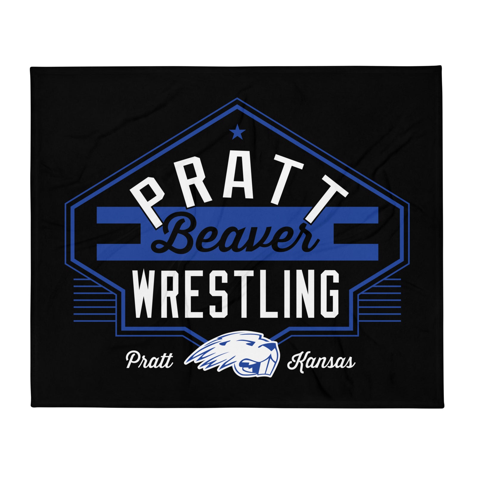 Pratt Beaver Wrestling Throw Blanket 50 x 60