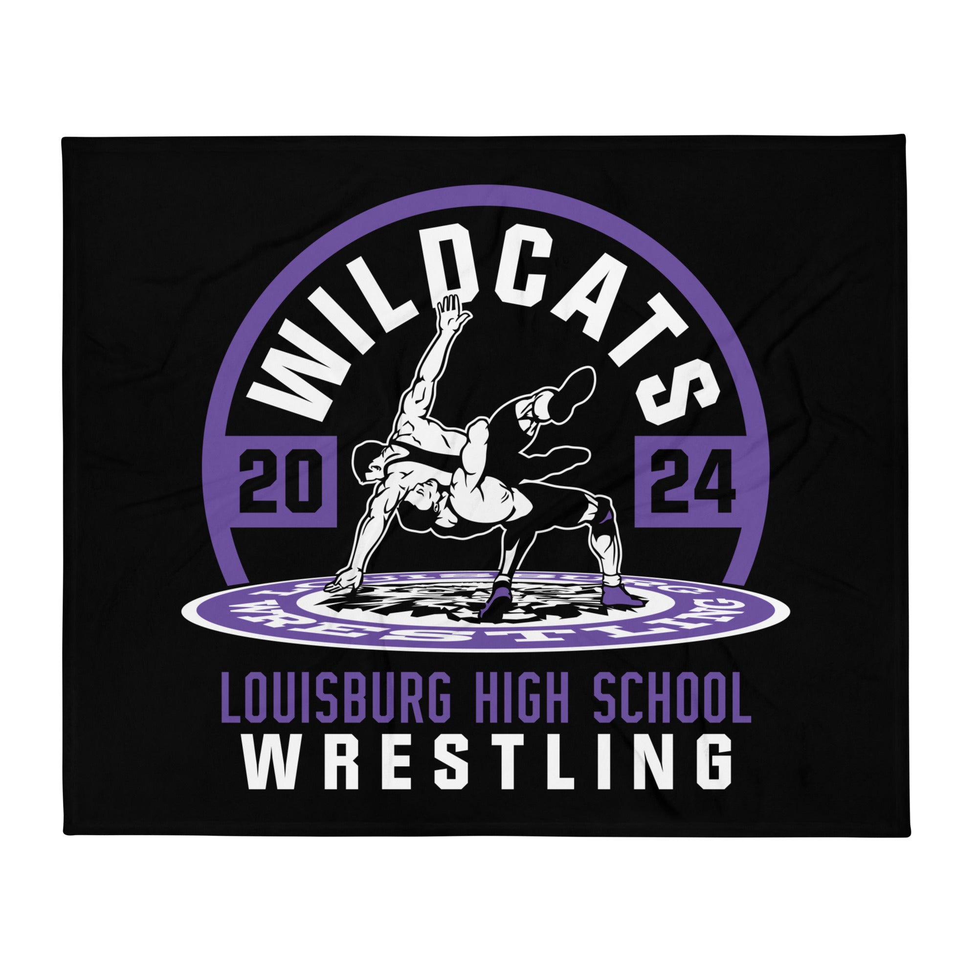 Louisburg High School Wrestling Throw Blanket