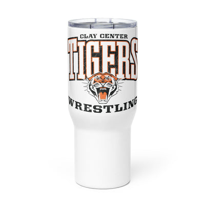 Clay Center Community HS Wrestling Travel mug with a handle