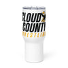 Cloud County CC Wrestling Travel mug with a handle