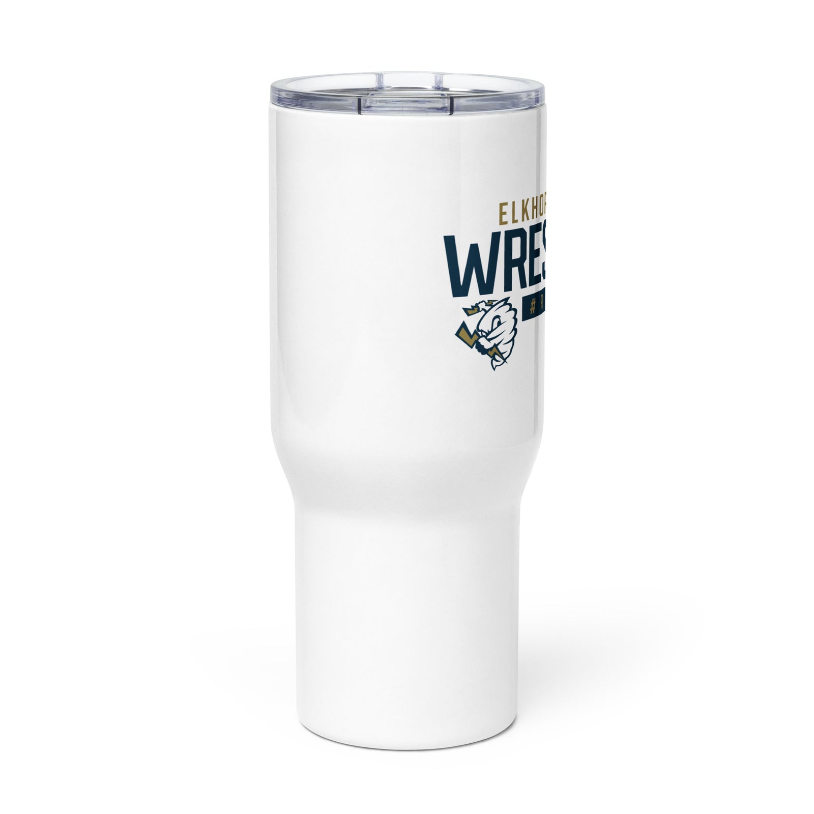 Elkhorn South Wrestling Travel mug with a handle