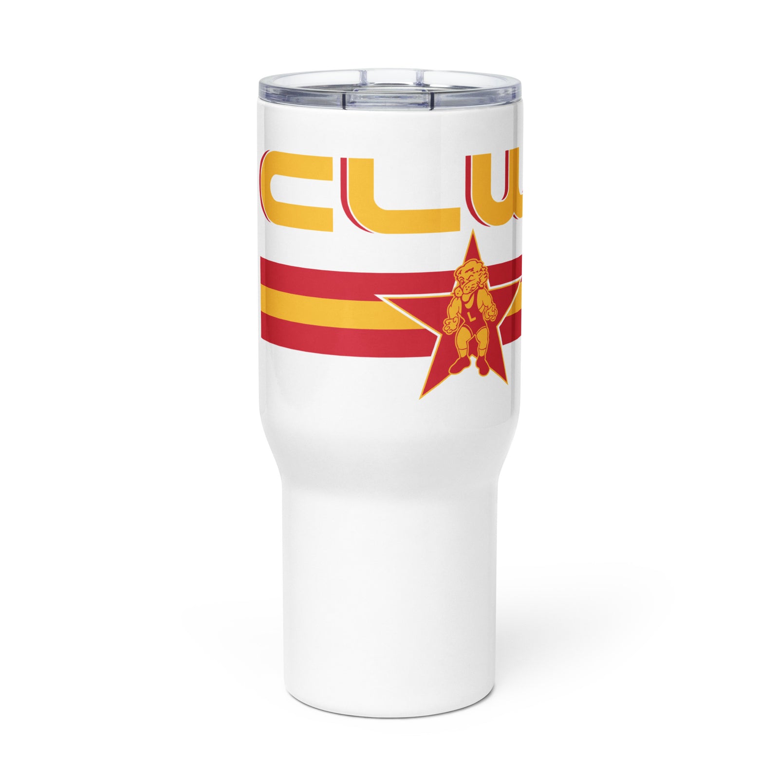 Lawrence High School Travel mug with a handle