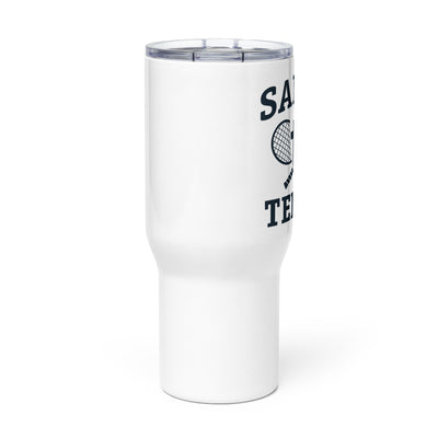Saint Thomas Aquinas Tennis Travel mug with a handle
