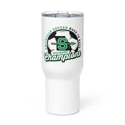 Smithville Soccer Back2Back Conference Champs Travel mug with a handle