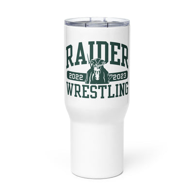 Shawnee Mission South HS Wrestling Travel mug with a handle