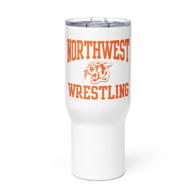 Shawnee Mission Northwest Wrestling Northwest Wrestling Travel mug with a handle