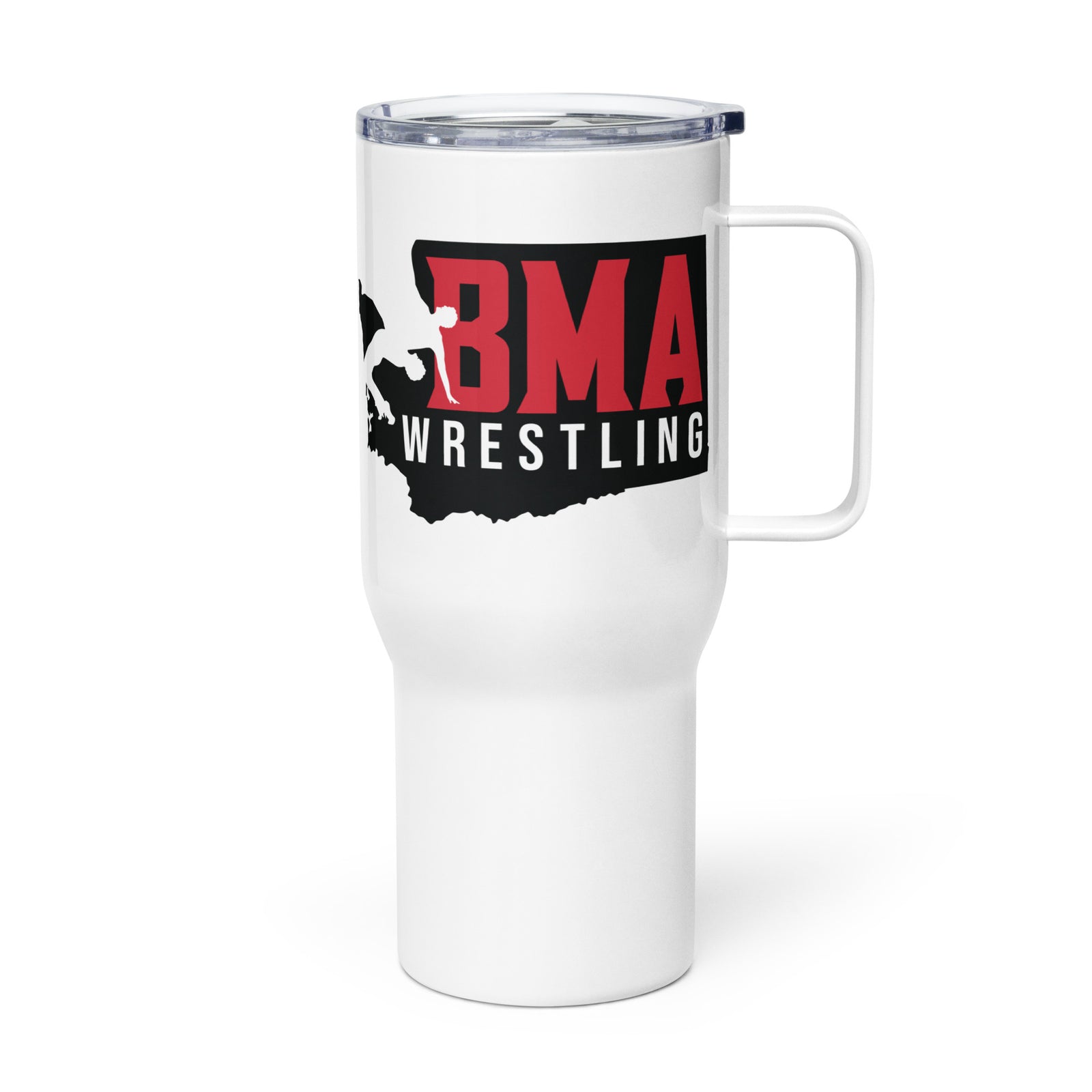 BMA Wrestling Academy Travel mug with a handle