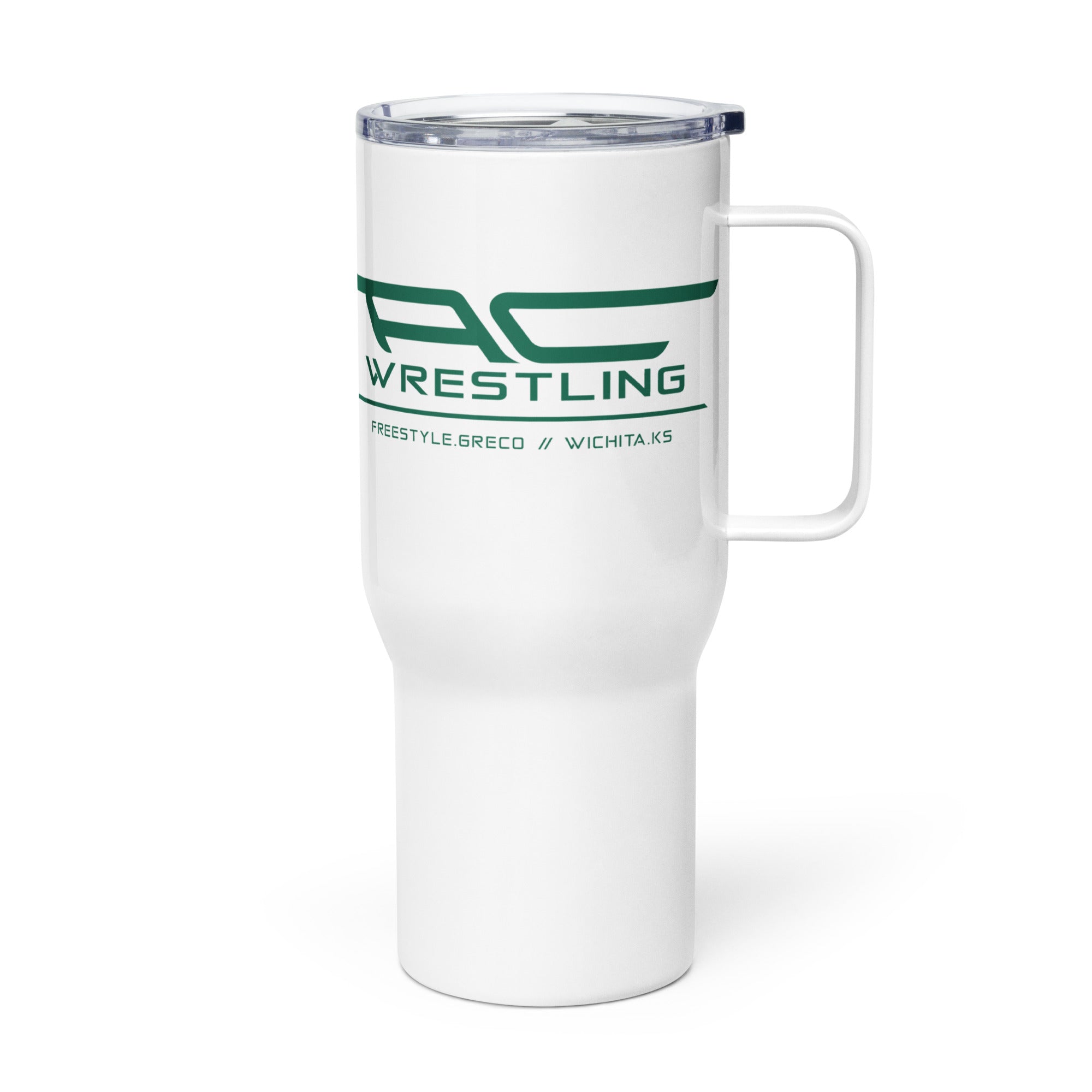 Air Capital Wrestling Travel mug with a handle