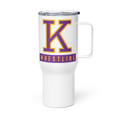 Kearney High School Wrestling Travel mug with a handle