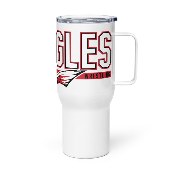 Maize HS Wrestling Eagles Travel mug with a handle Blue Chip Athletic