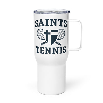 Saint Thomas Aquinas Tennis Travel mug with a handle